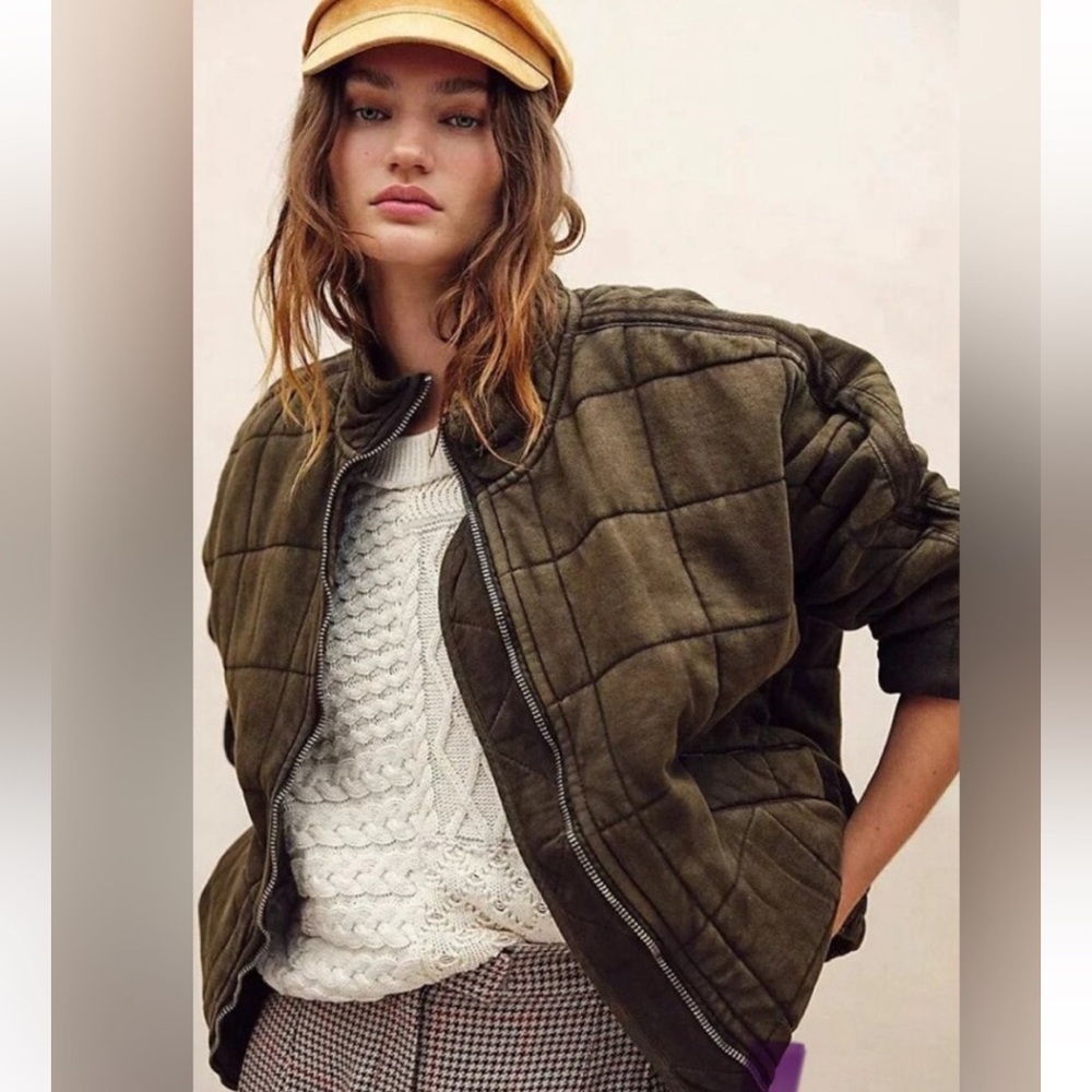 Free People Dolma Quilted Knit Jacket (size Small)